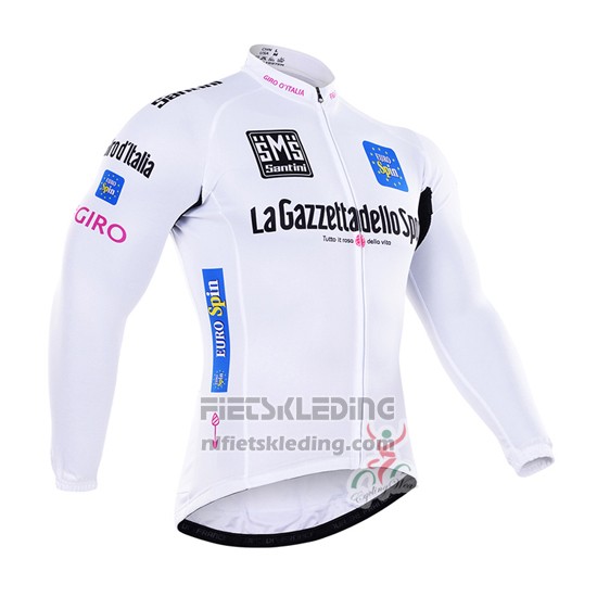 2016 Fietskleding Giro d'Italia Wit en Blauw Lange Mouwen en Koersbroek